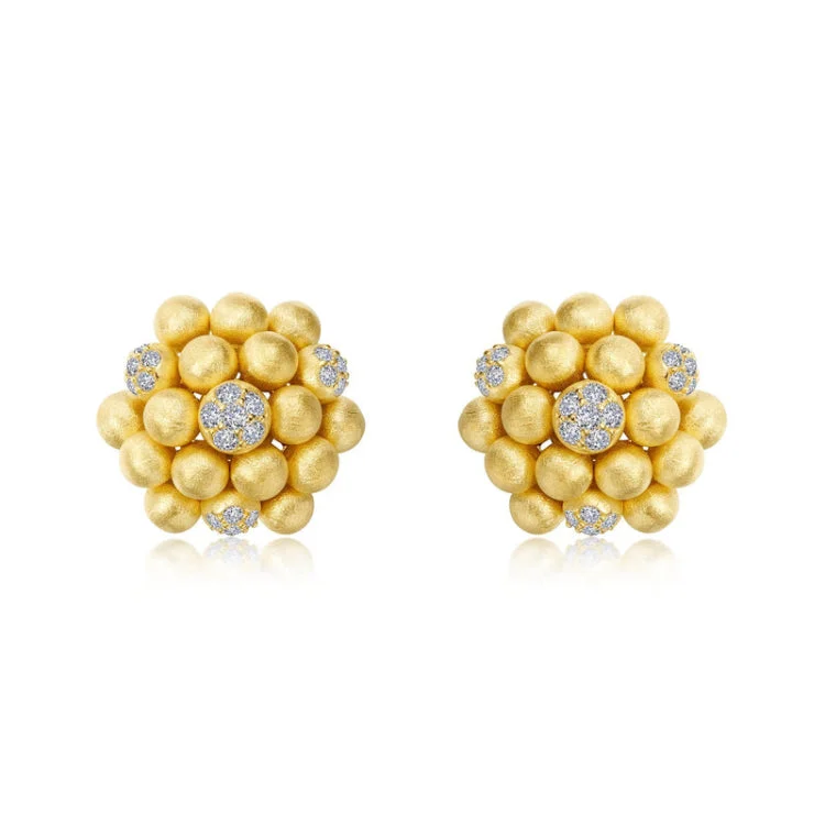 Women’s modern earrings-Cluster Button Earrings