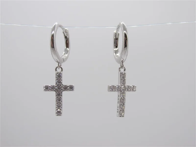 Women’s elegant diamond earrings-Silver Earrings