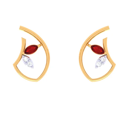 Women’s silver earrings-14KT Intricately Crafted Latest Design Of Gold Earrings