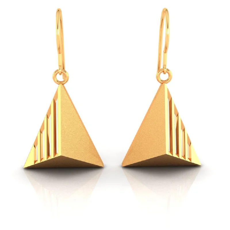 Women’s cubic zirconia earrings-18k Exquisite Conical-shaped Gold Earrings