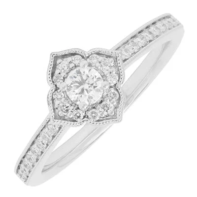 Women’s high-quality engagement rings-Diamond Engagement Ring in 14kt White Gold (1/3ct tw)