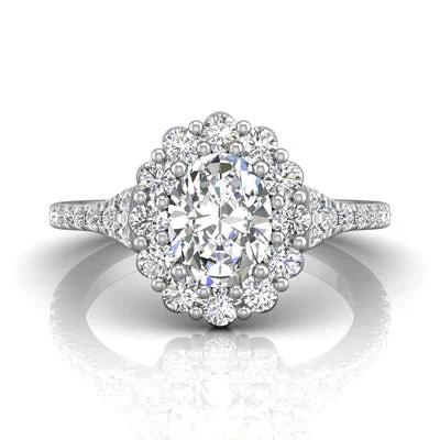 Women’s custom gemstone engagement rings-Martin Flyer Diamond Engagement Ring Setting in 14kt White Gold (7/8ct tw)