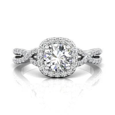 Women’s minimalist diamond engagement rings-Martin Flyer Diamond Engagement Setting in 14kt White Gold (3/8ct tw)