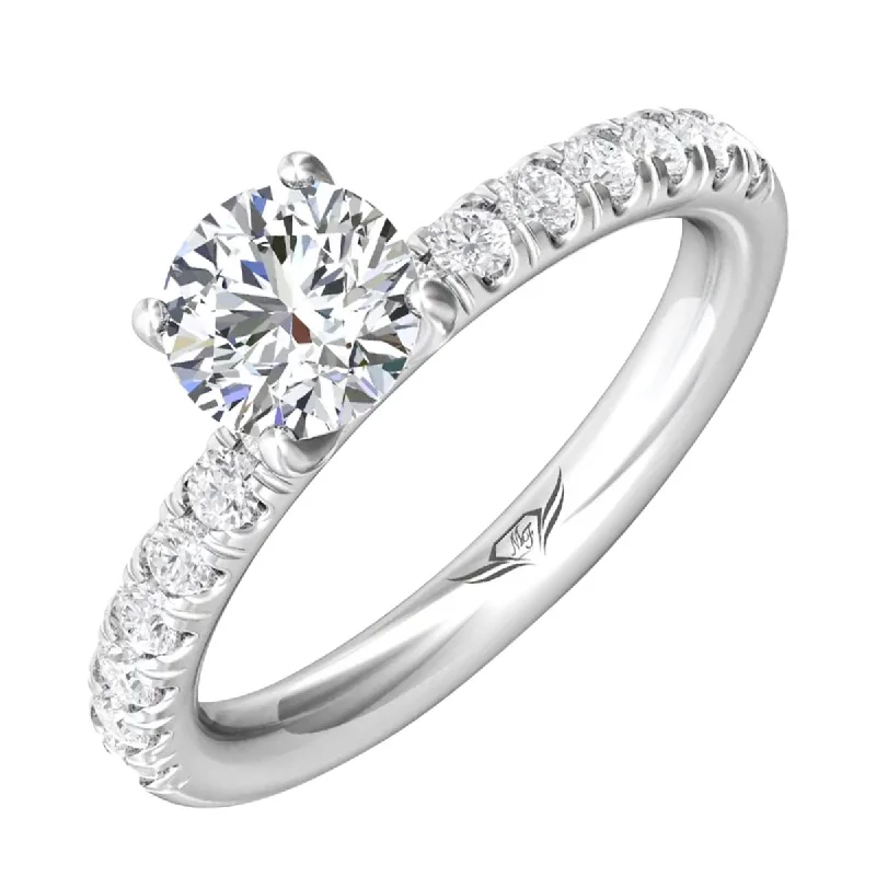 Women’s engraved engagement rings-Martin Flyer Diamond Engagement Ring Setting in 14kt White Gold (1/2ct tw)