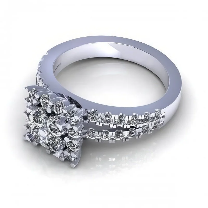 Women’s affordable engagement rings-1.25 CT Round Cut Diamonds - Engagement Ring