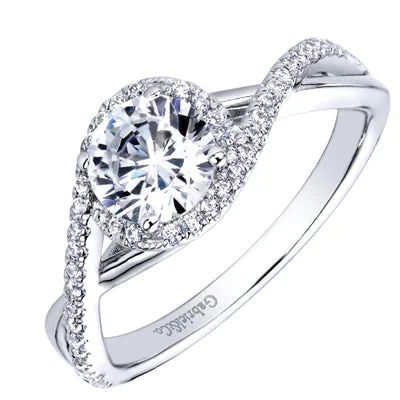 Women’s engraved engagement rings-Gabriel Courtney Diamond Engagement Ring Setting in 14kt White Gold (1/4ct tw)