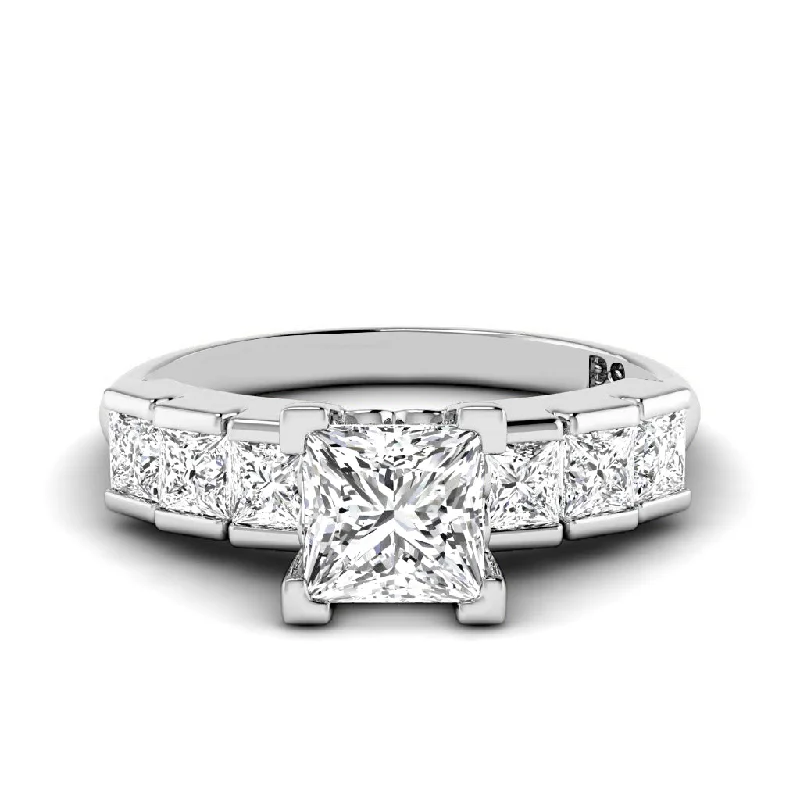 Women’s minimalist engagement rings-1.15-2.30 CT Princess Cut Diamonds - Engagement Ring