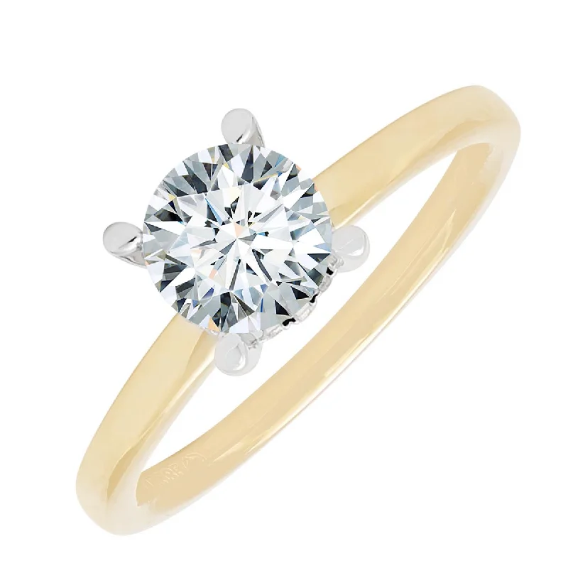 Women’s white sapphire engagement rings-Daydream Solitaire Engagement Ring Setting in 14kt Yellow Gold (1/20ct  tw)