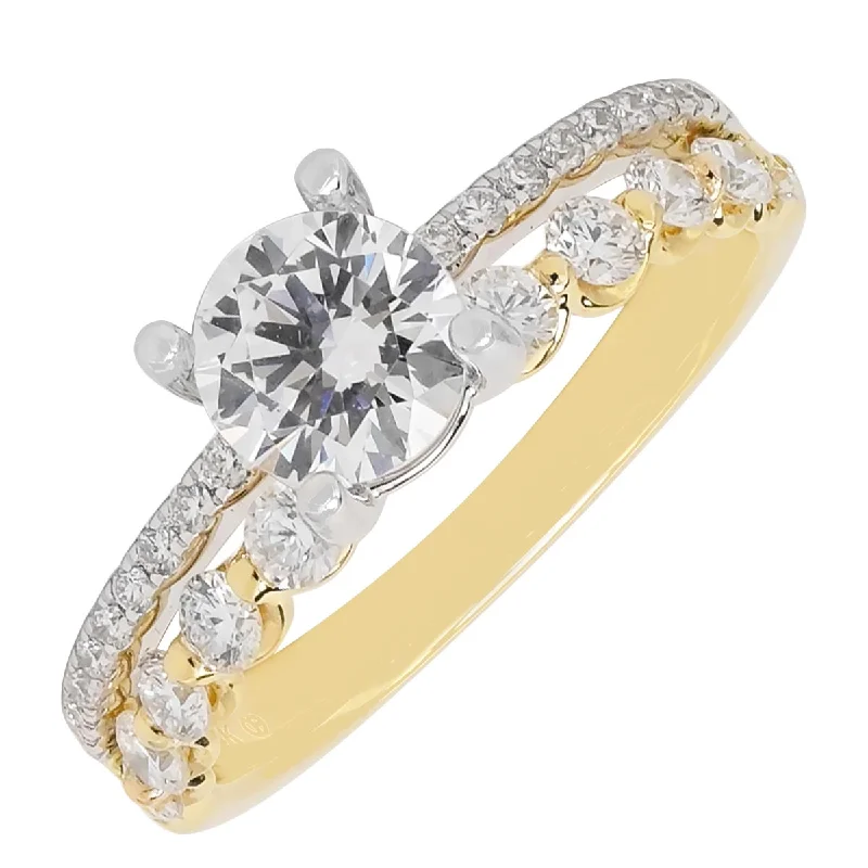 Women’s romantic engagement rings-Daydream Diamond Engagement Ring Setting in 14kt Yellow and White Gold (1/2ct tw)