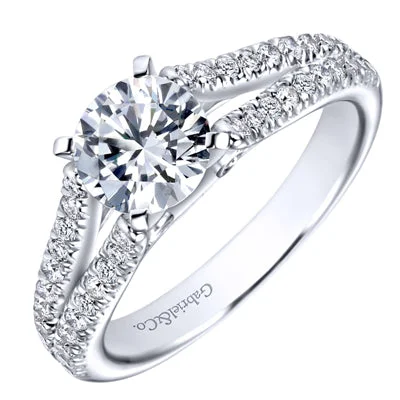 Women’s antique engagement rings-Gabriel Janelle Diamond Engagement Ring Setting in 14kt White Gold (3/8ct tw)