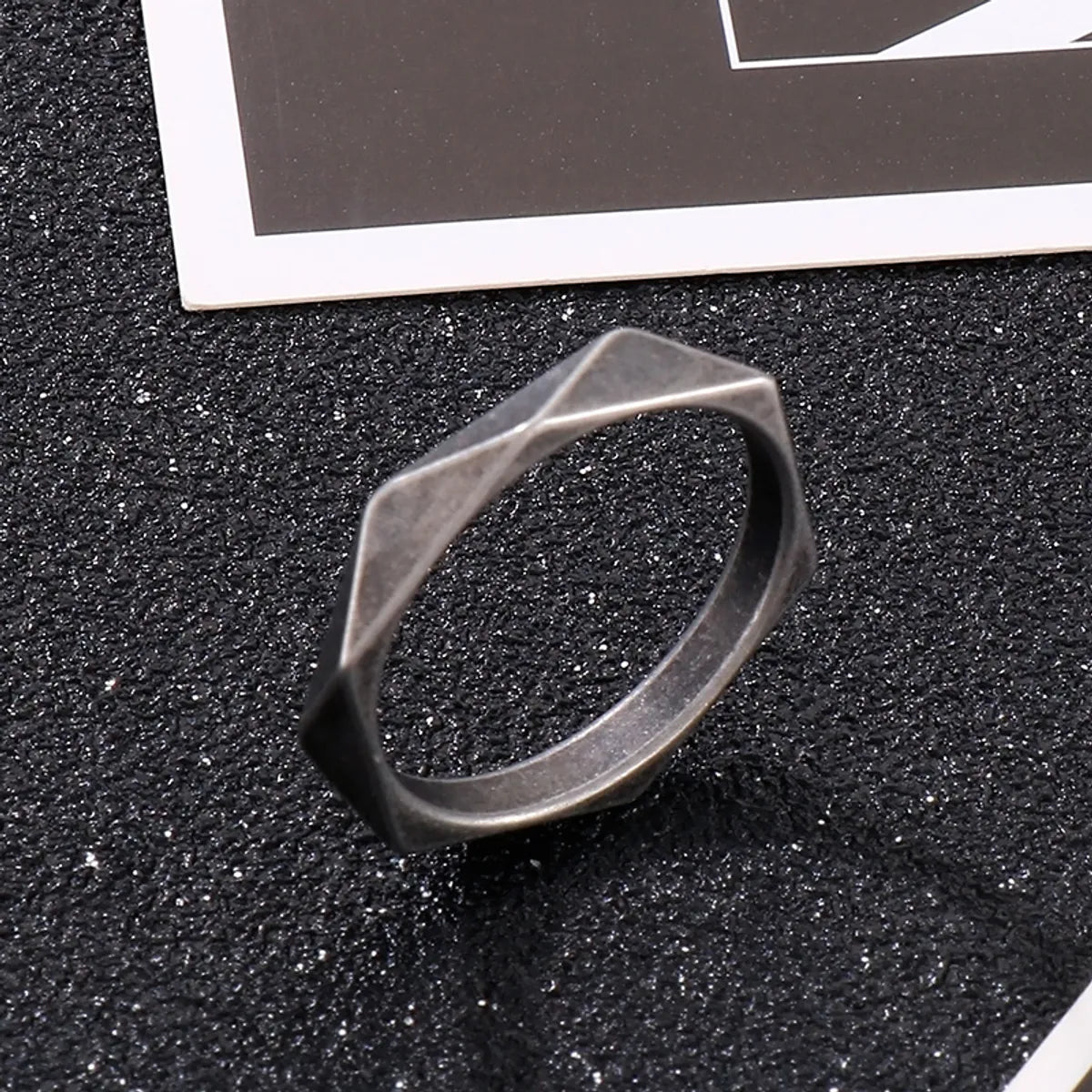 Women’s vintage rings-Punk Geometric Stainless Steel Rings 1 Piece