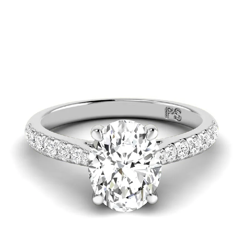 Women’s alternative engagement rings-0.85-3.35 CT Round & Oval Cut Lab Grown Diamonds - Engagement Ring