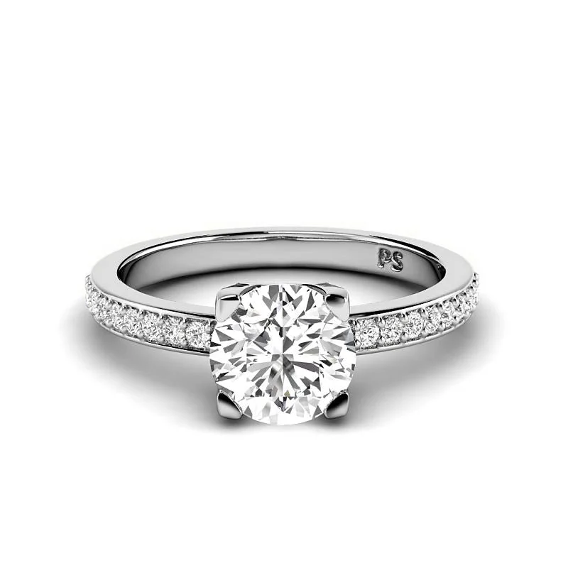 Women’s affordable engagement rings-0.65-3.15 CT Round Cut Lab Grown Diamonds - Engagement Ring