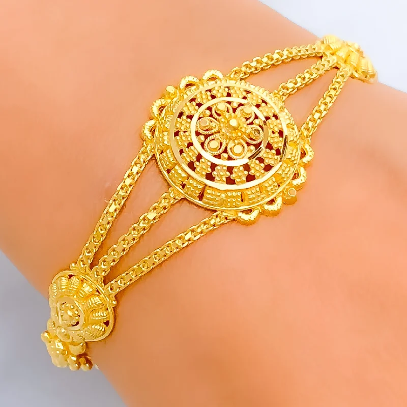 Women’s gold cuff bracelets-Bold Elegant 22k Gold Bracelet