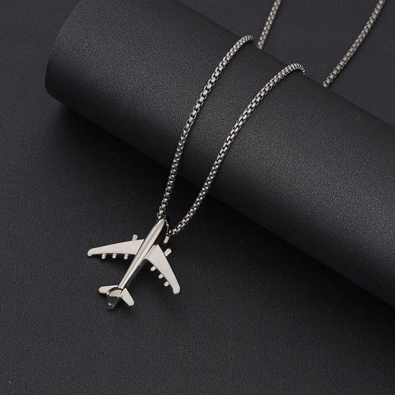 Aircraft Titanium Steel Necklace 70cm