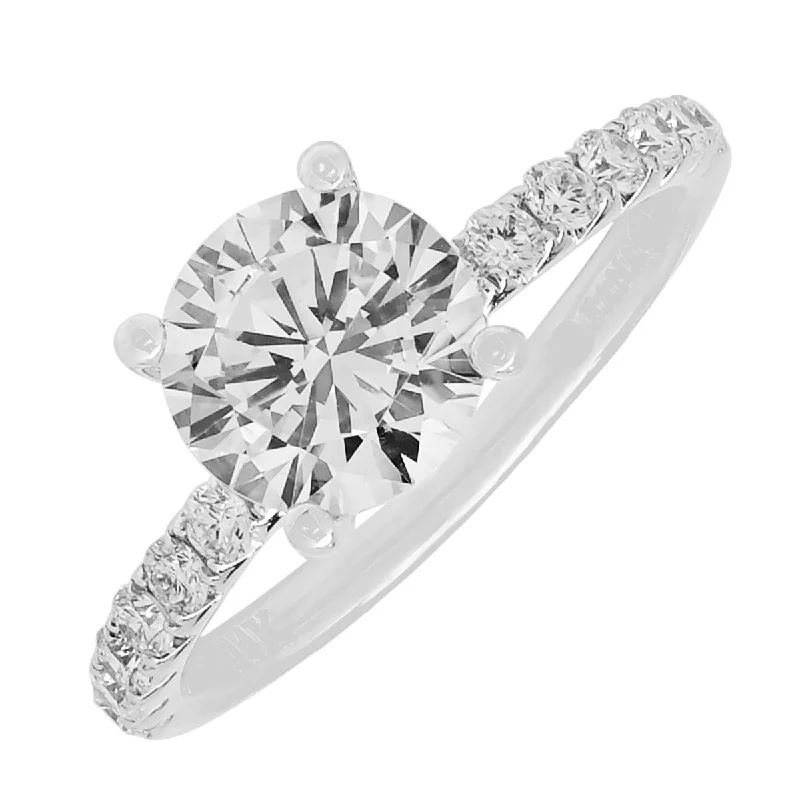 Women’s luxury engagement rings-Fana Classic Hidden Halo Diamond Engagement Ring Setting in 14kt White Gold (3/8ct tw)