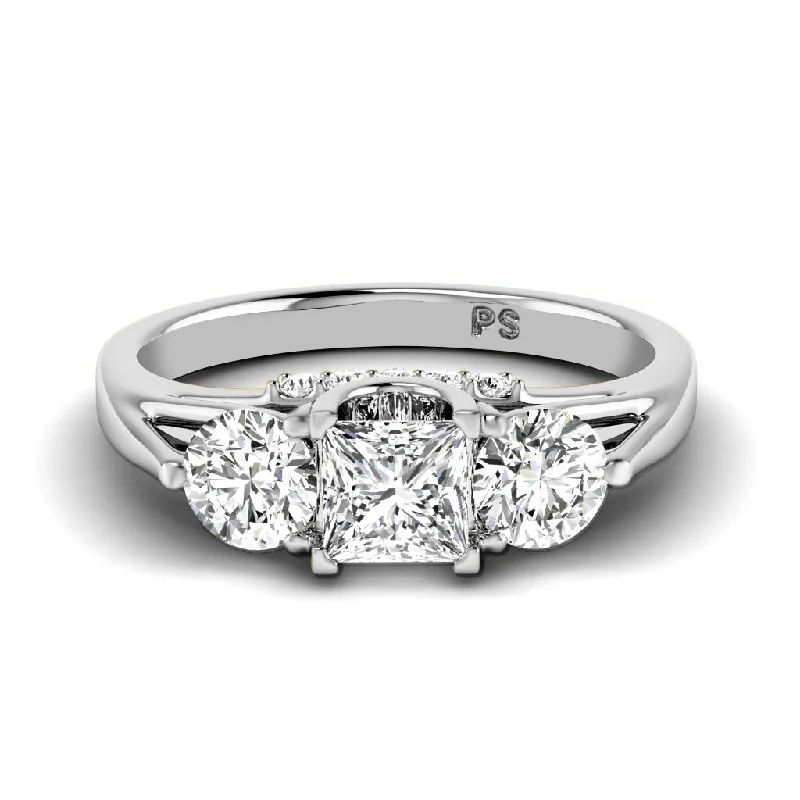 Women’s cushion cut engagement rings-1.05-3.55 CT Round & Princess Cut Lab Grown Diamonds - Engagement Ring