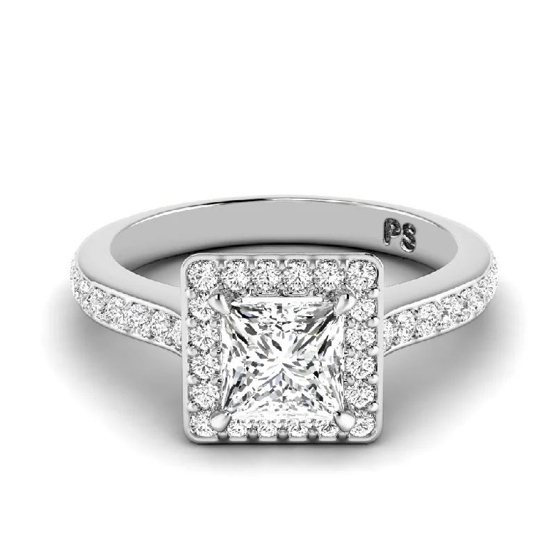 Women’s antique style engagement rings-0.75-1.90 CT Round & Princess Cut Diamonds - Engagement Ring