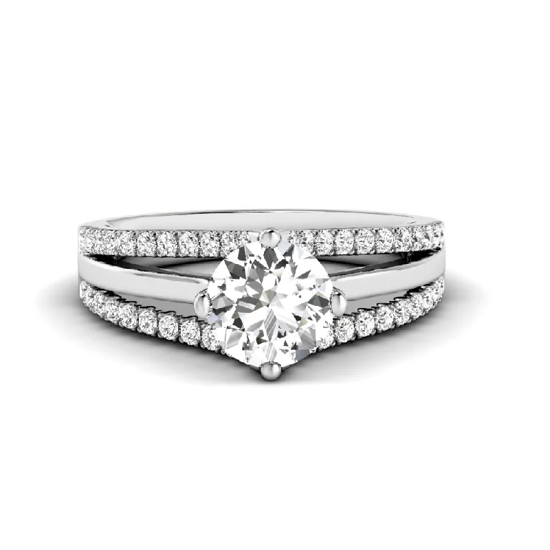 Women’s platinum solitaire engagement rings-0.80-1.95 CT Round Cut Diamonds - Engagement Ring