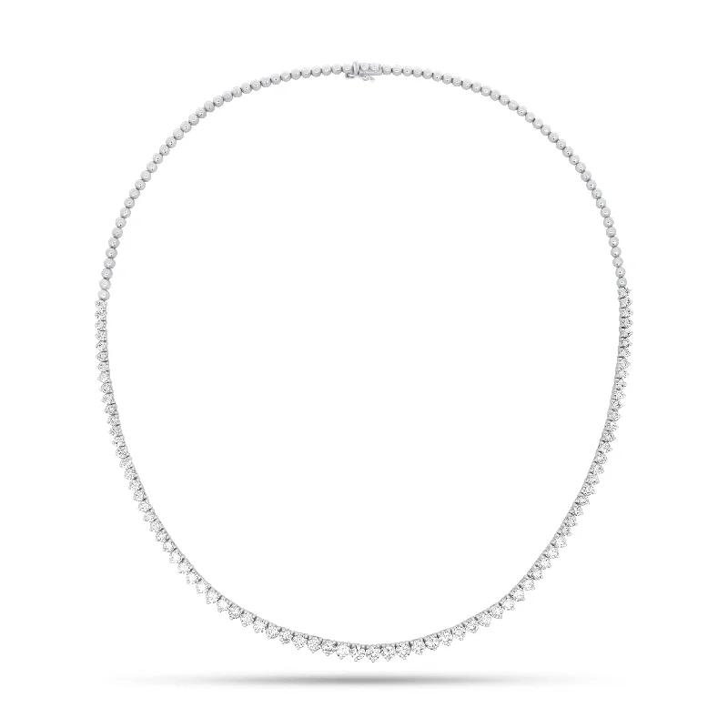 Women’s luxury necklaces-Diamond Tennis Necklace with Gold Beads