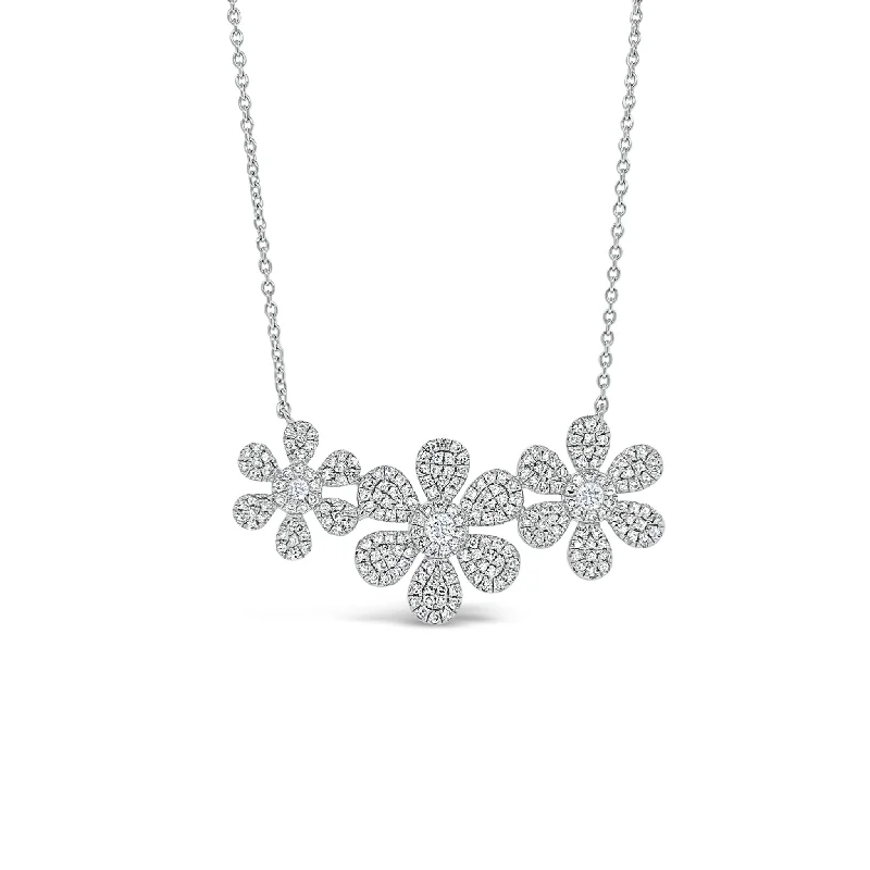 Women’s infinity chain necklaces-Diamond Daisy Trio Necklace