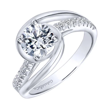 Women’s simple diamond engagement rings-Gabriel Luca Diamond Engagement Ring Setting in 14kt White Gold (1/5ct tw)