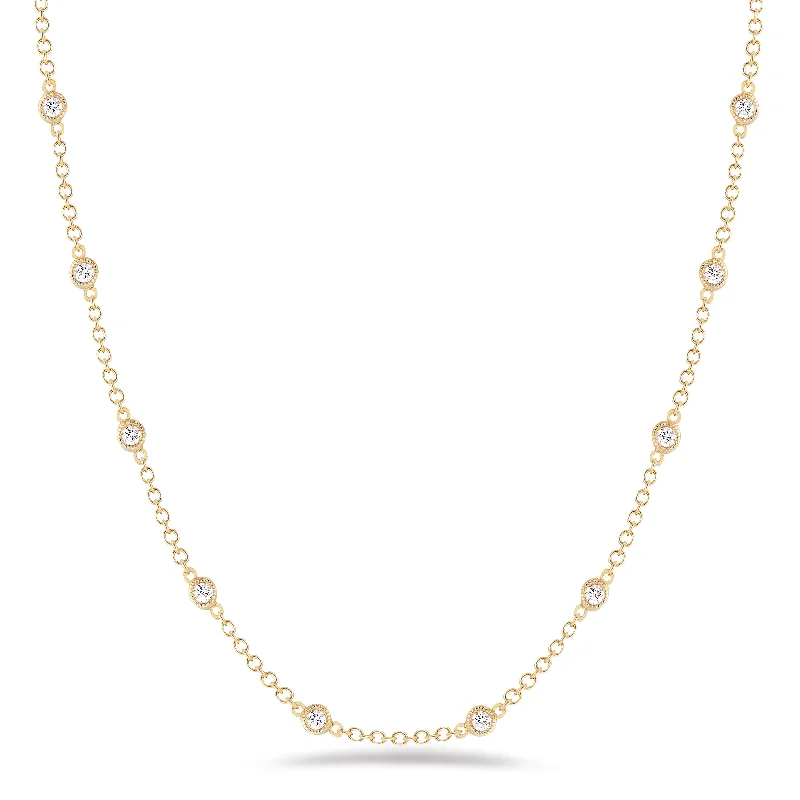 Women’s boho gold necklaces-Diamond by the Yard