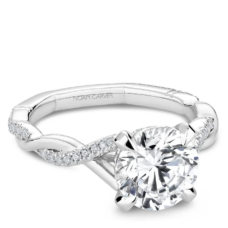 Women’s platinum halo engagement rings-Noam Carver Engagement Ring