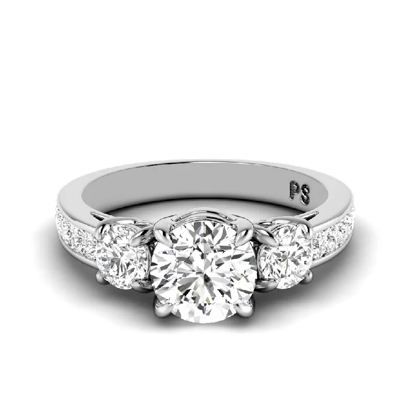 Women’s diamond halo engagement rings-1.10-2.25 CT Round Cut Diamonds - Engagement Ring