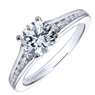 Women’s diamond engagement rings-Gabriel Aubrey Diamond Engagement Ring Setting in 14kt White Gold (1/2ct tw)