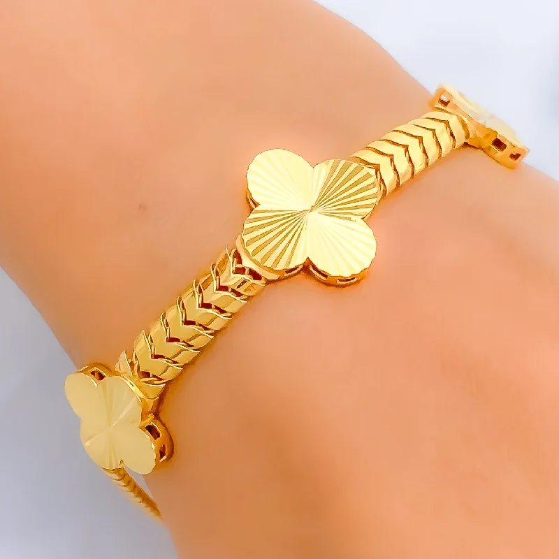 Women’s infinity bangle bracelets-Rich Vibrant 22k Gold Bracelet