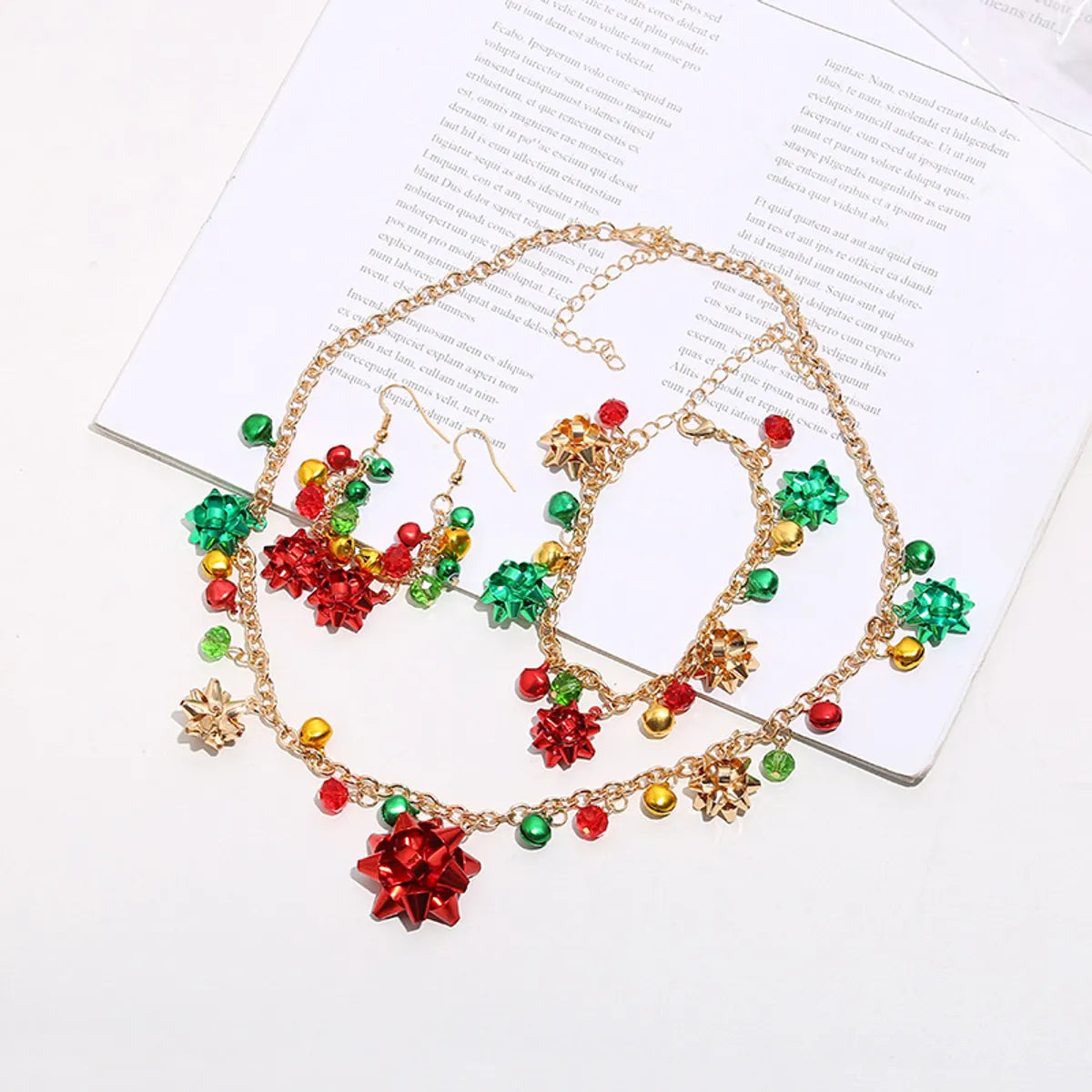 Women’s layered diamond necklaces-Simple Style Flower Metal Beaded Women's Necklace