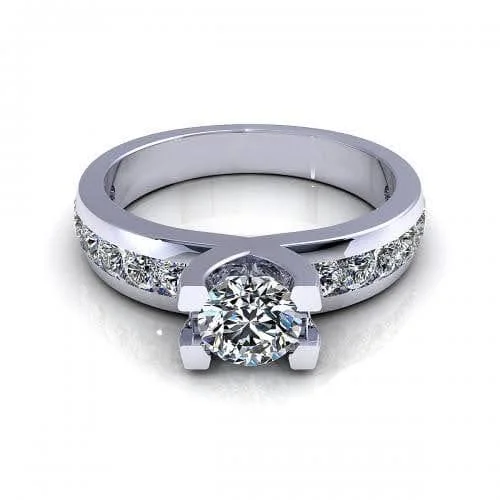 Women’s solitaire engagement rings-0.95-2.10 CT Round Cut Diamonds - Engagement Ring