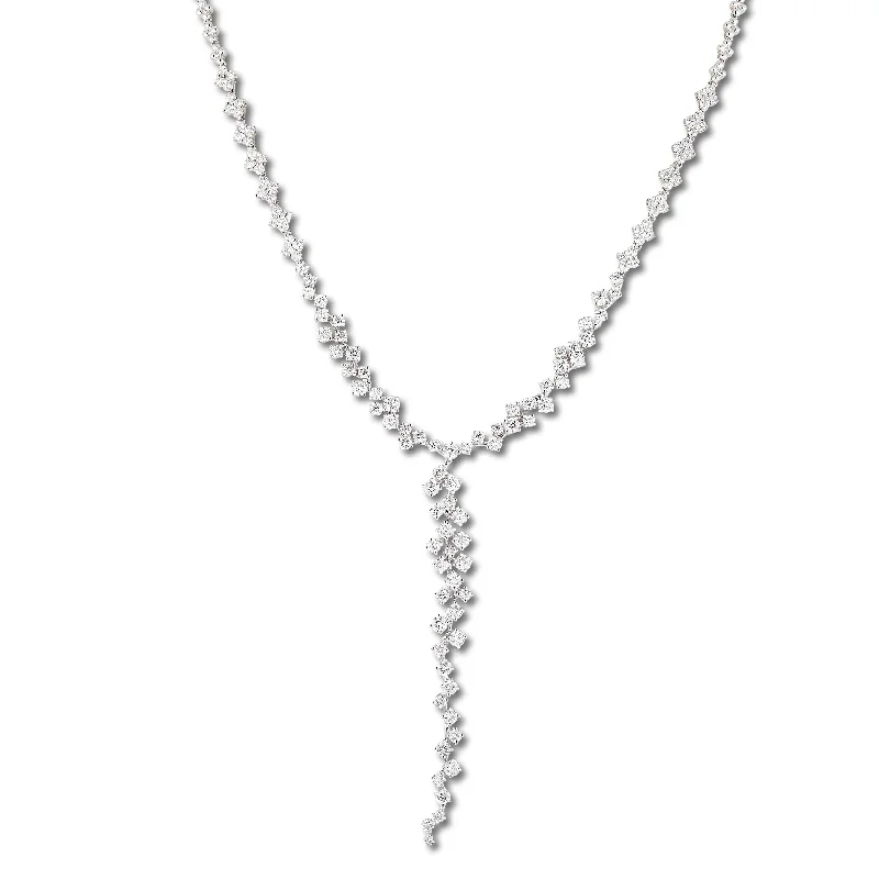 Women’s engraved name necklaces-Diamond Lariat Necklace