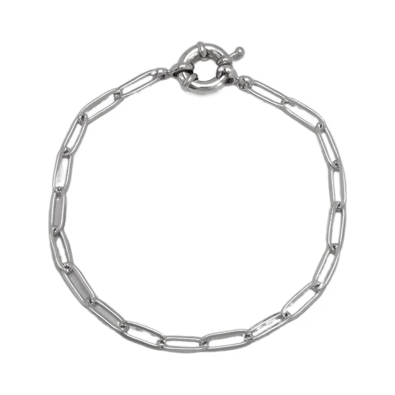 Women’s sterling silver chain bracelets-Victoria Townsend Small Fine Silver Plated Paperclip Bracelet-7.5"