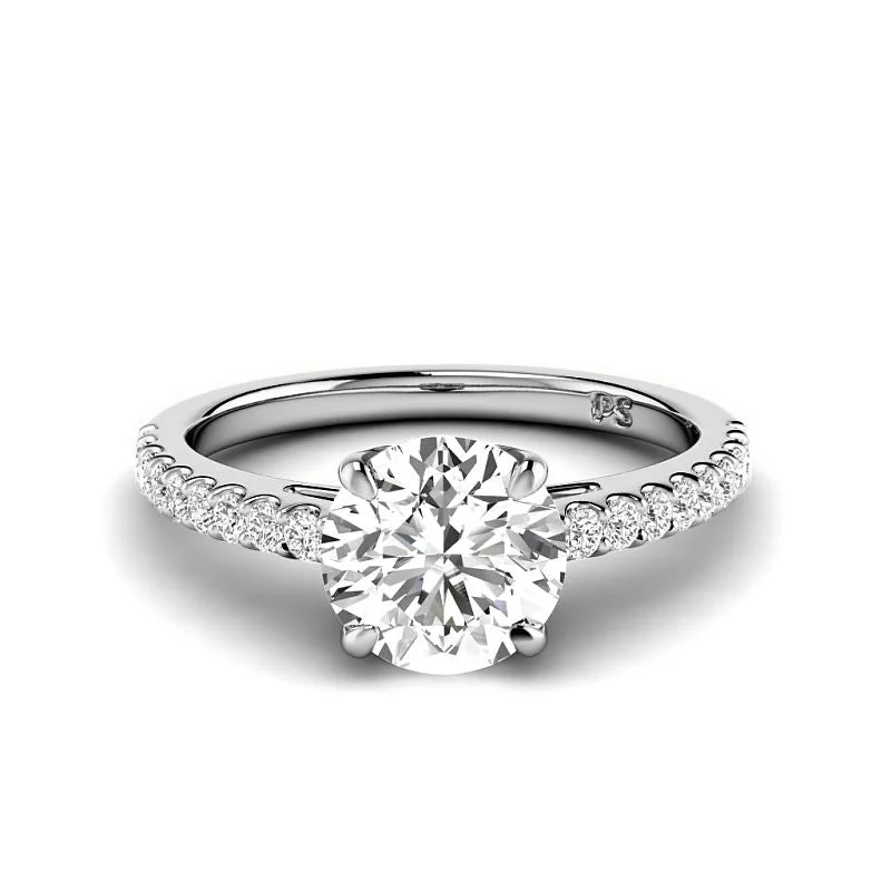 Women’s two-tone engagement rings-0.75-3.25 CT Round Cut Lab Grown Diamonds - Engagement Ring