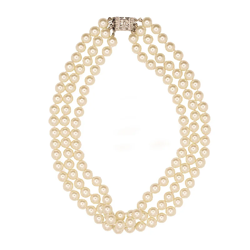 Women’s silver necklaces-Jackie Kennedy Pearl Necklace