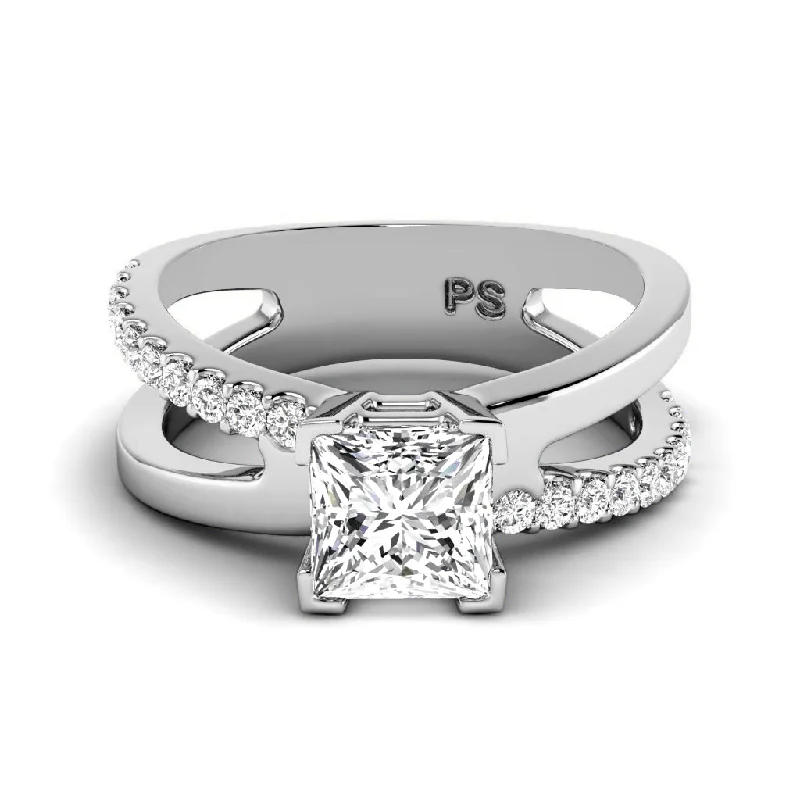 Women’s alternative engagement rings-0.60-1.75 CT Round & Princess Cut Diamonds - Engagement Ring