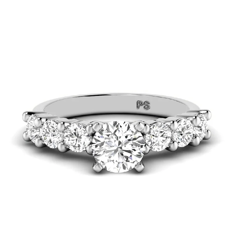 Women’s white sapphire engagement rings-1.25-2.40 CT Round Cut Diamonds - Engagement Ring