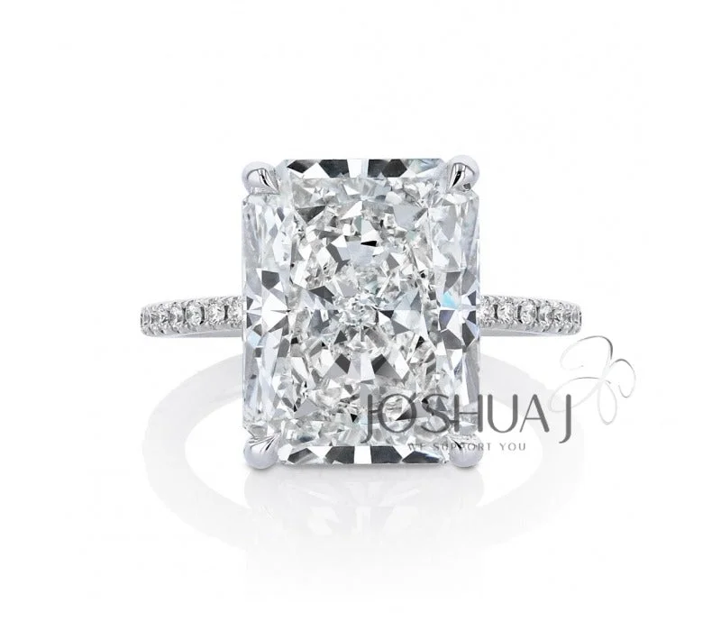 Women’s antique style engagement rings-Joshua J - Diamond Engagement Ring - 3 Ct Radiant Center