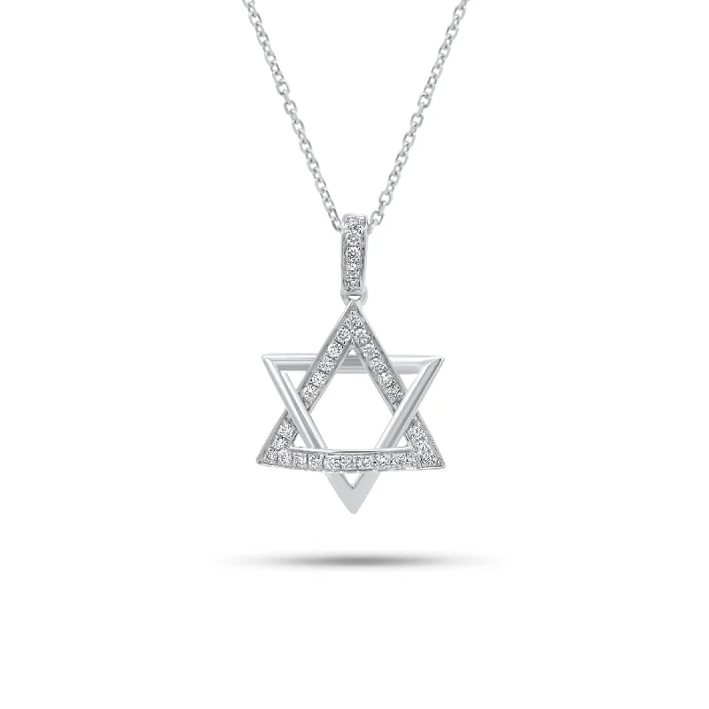 Women’s bold statement necklaces-0.22 ct Diamond & Gold Star of David Pendant