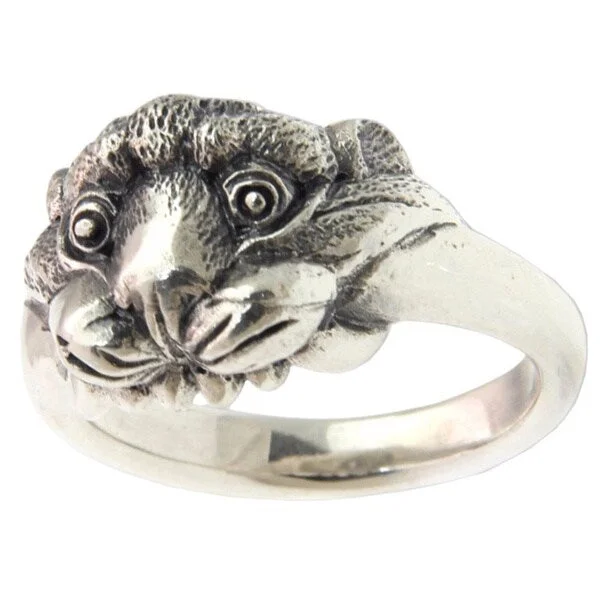 Women’s engagement rings-Handmade Men's Sterling Silver 'Tiger Cub' Ring (Indonesia)