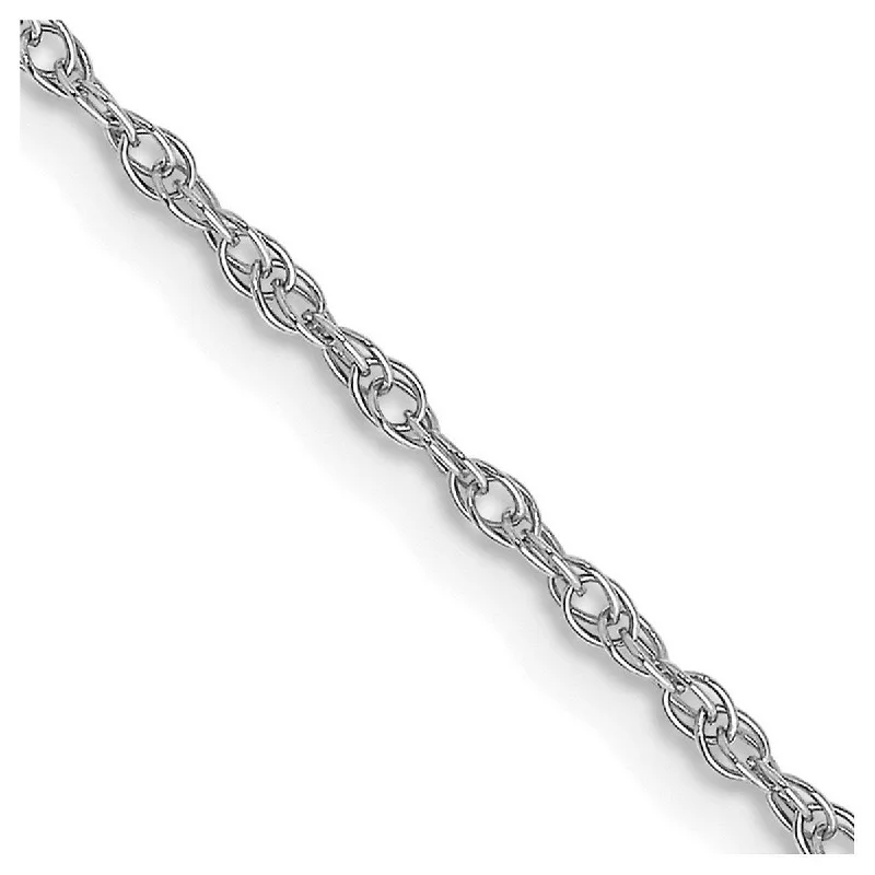 Women’s birthstone rings for each month-Curata 10k White Gold 1.15mm Carded Cable Rope Chain Necklace (Spring Ring)