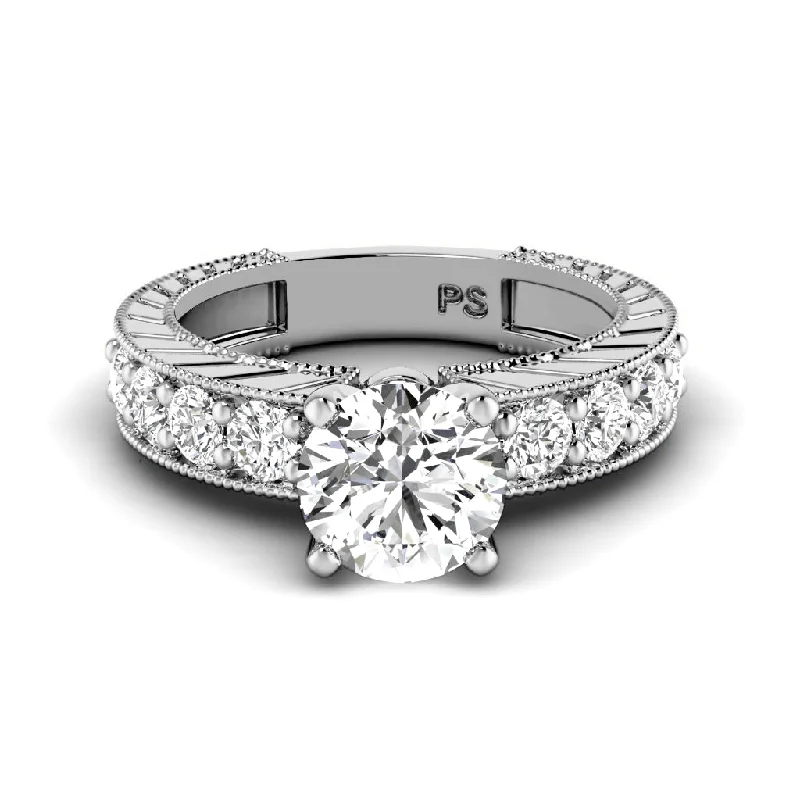 Women’s engagement rings with diamonds-1.20-2.35 CT Round & Princess Cut Diamonds - Engagement Ring