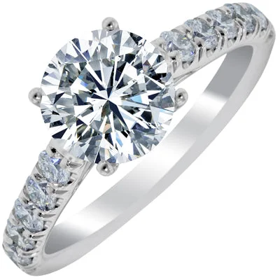 Women’s romantic halo engagement rings-Martin Flyer Diamond Engagement Setting in 14kt White Gold (1/2ct tw)