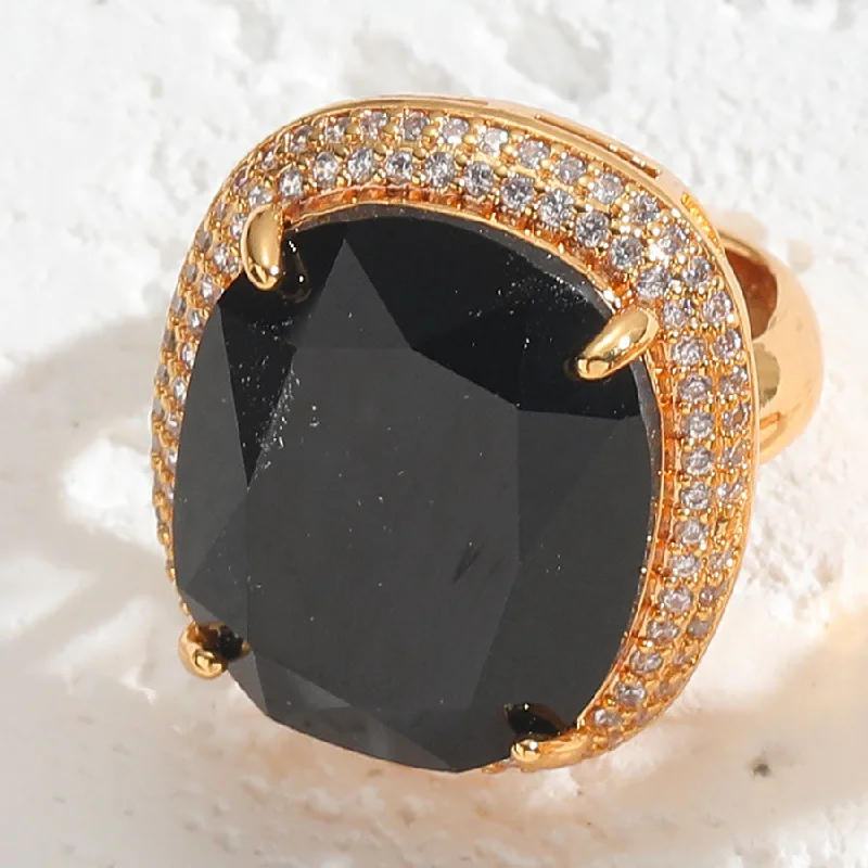 Oval Black Ring