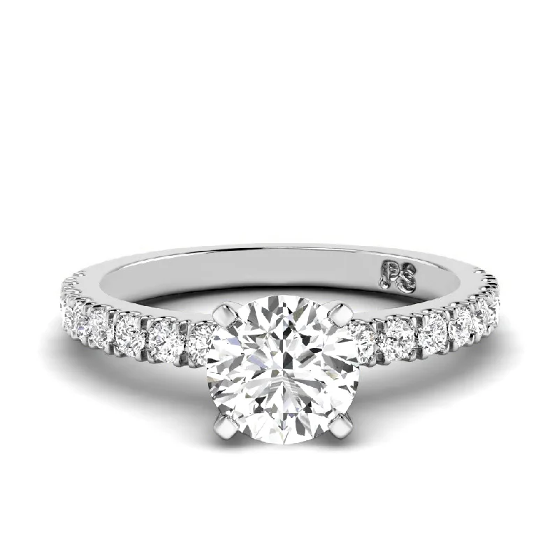 Women’s platinum halo engagement rings-0.90-3.40 CT Round Cut Lab Grown Diamonds - Engagement Ring