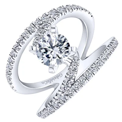 Women’s engagement rings with aquamarine-Gabriel Nova Diamond Engagement Ring Setting in 14kt White Gold (5/8ct tw)