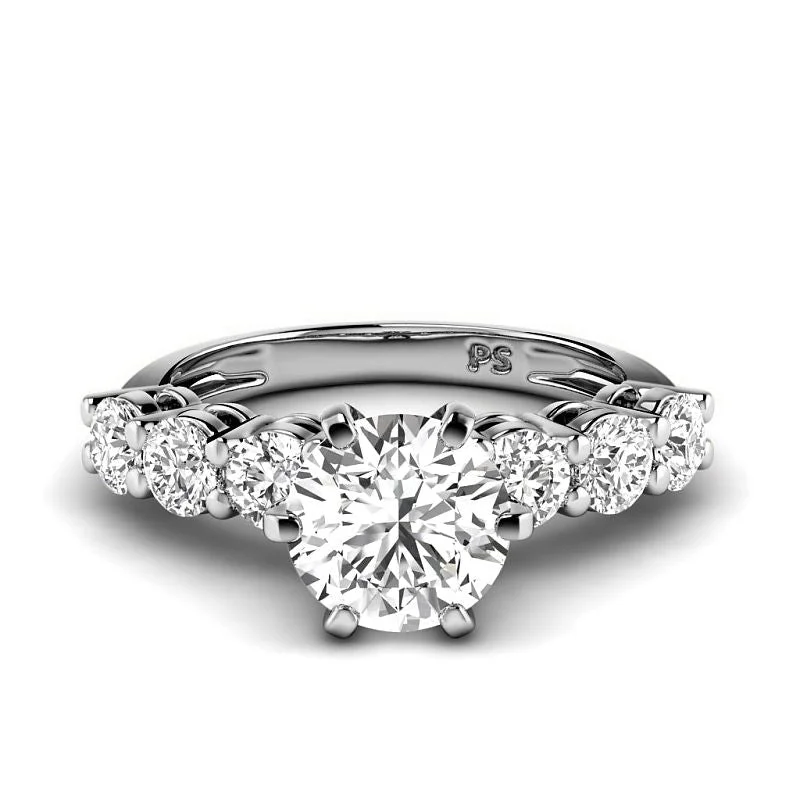 Women’s elegant engagement rings-1.45-3.95 CT Round Cut Lab Grown Diamonds - Engagement Ring