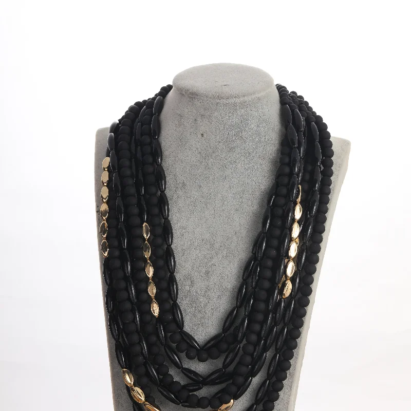 Black Multi-Layer Necklace